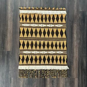 26x40 Midcentury Macrame Wall Hanging Tapestry Hand Woven Thread Art Vtg Lg Boho